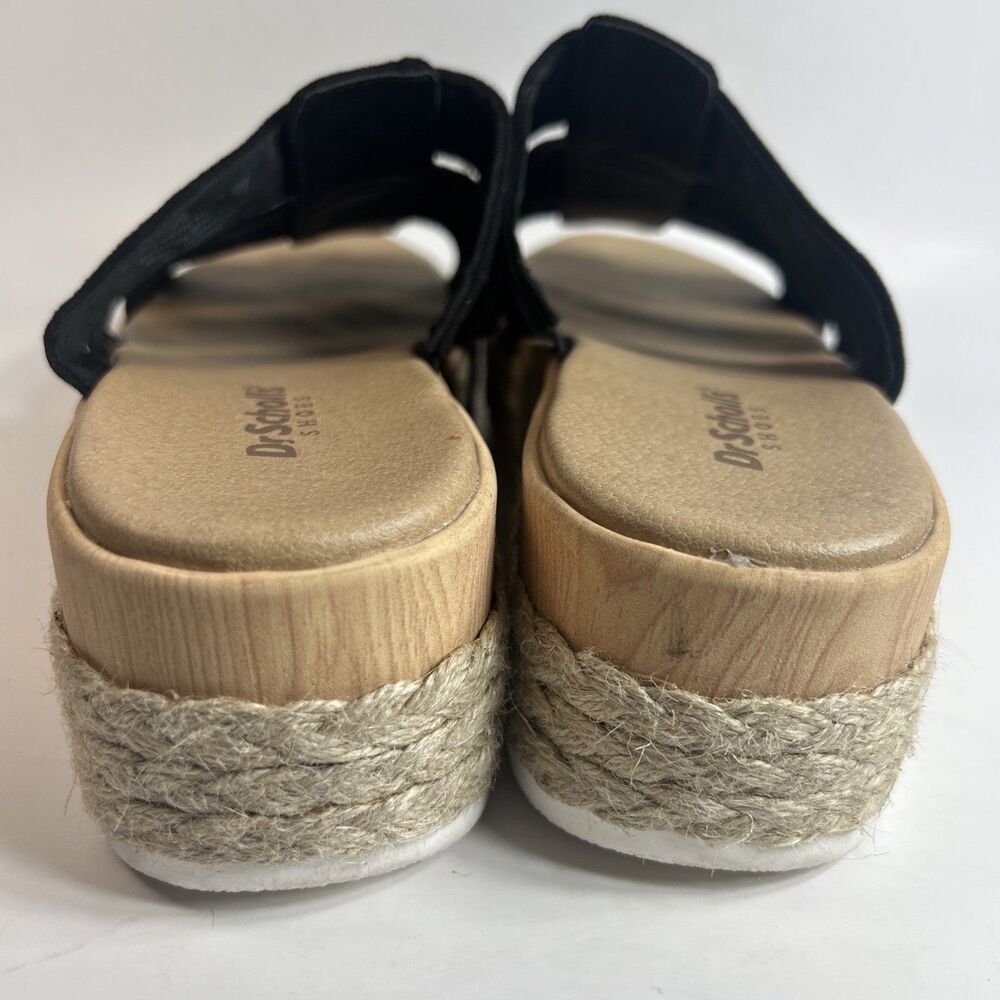 Dr Scholls Women’s Sandals Size 6 Black Electric Espadrille Wedge Slide Suede - Picture 9 of 12